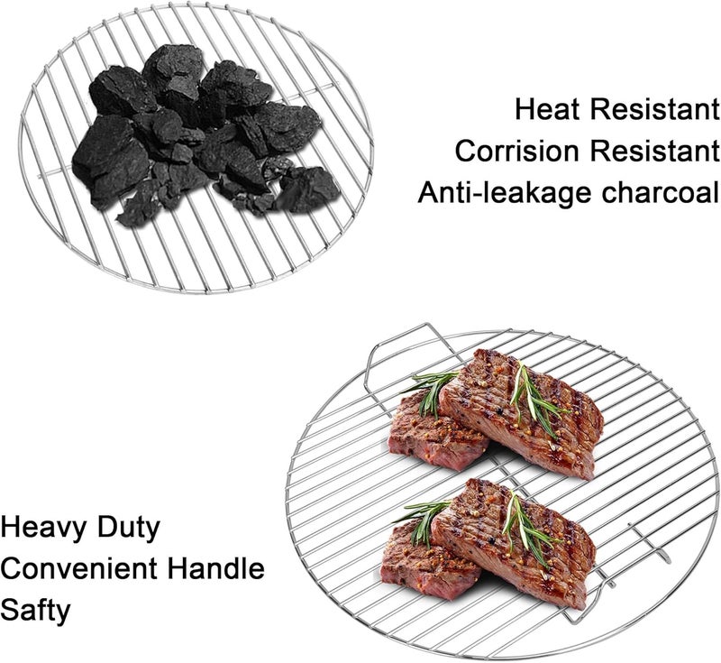 Outspark Charcoal Grate Cooking Grid Grate Replacement Parts for Weber 18.5" One-Touch,Bar-B-Kettle,Smokey Mountain,Jumbo Joe,Original Kettle Grill,Stainless Steel BBQ Accessories for Weber 7432 7440 - Image 3
